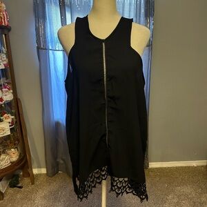 Doe & Rae Black Top with Lace Detail